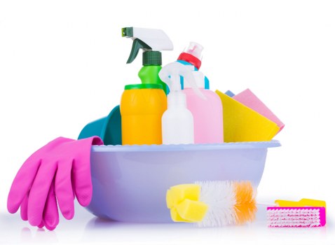Team member wearing PPE during a Collierswood cleaning task