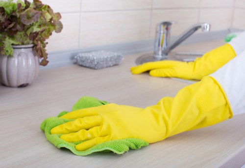 Office cleaning team sanitising shared workplace surfaces in Collierswood