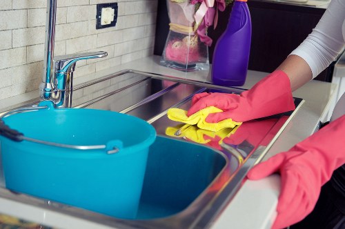 Kitchen surfaces cleaned during house cleaning in Collierswood