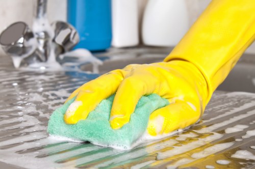 Team carrying out a scheduled cleaning appointment in a property