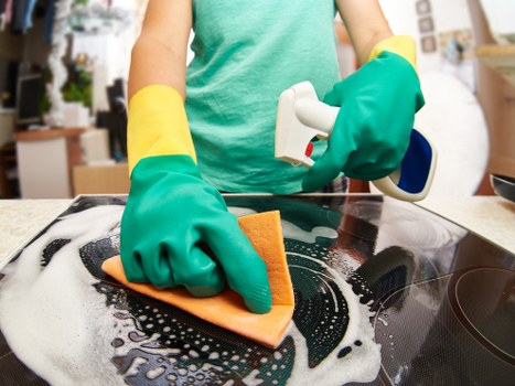 Detailed post-construction cleaning tools and dust removal in a Collierswood property